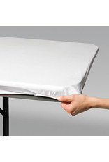 Creative Converting White - Tablecover, 29x72 Stay Put Plastic