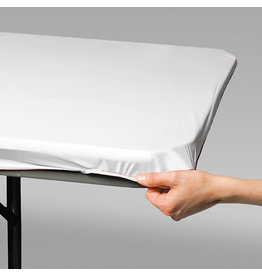 Creative Converting White - Tablecover, 29x72 Stay Put Plastic