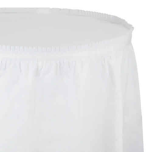 Creative Converting White - Tableskirt, 14' Plastic