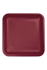 Creative Converting Burgundy - Plates, 7" Square Paper 18ct