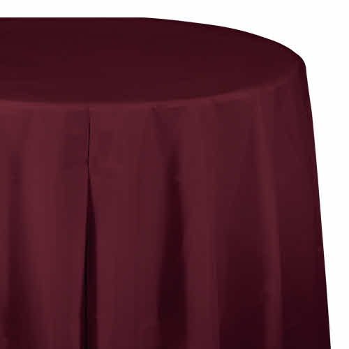 Creative Converting Burgundy - Tablecover, 82" Rnd Plastic