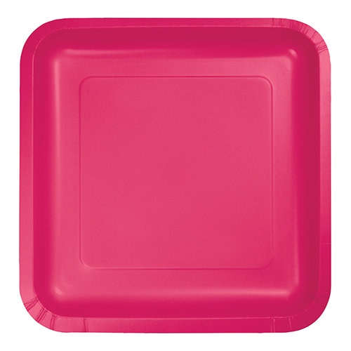 Creative Converting Hot Magenta - Plates, 7" Square Paper 18ct