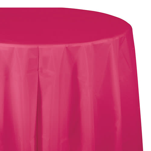 Creative Converting Hot Magenta - Tablecover, 82" Rnd Plastic