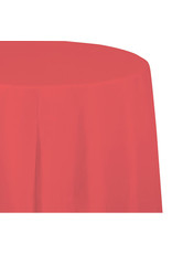Creative Converting Coral - Tablecover, Plastic 82" Round
