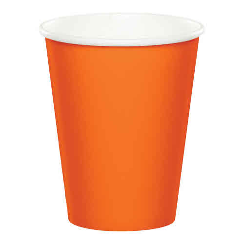 Creative Converting Sunkissed Orange - Cups, 9oz Paper 24ct