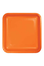 Creative Converting Sunkissed Orange - Plates, 7" Square Paper 18ct