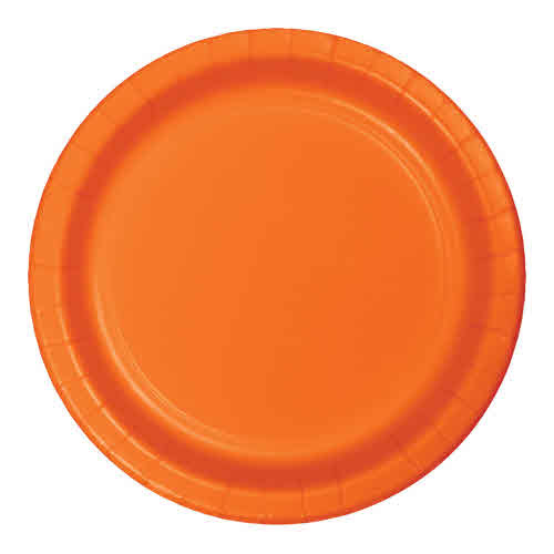 Creative Converting Sunkissed Orange - Plates, 9" Round Paper 24ct