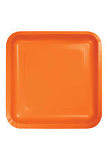 Creative Converting Sunkissed Orange - Plates, 9" Square Paper 18ct