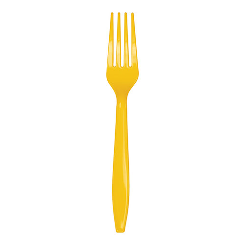 Creative Converting School Bus Yellow - Plastic Forks 24ct