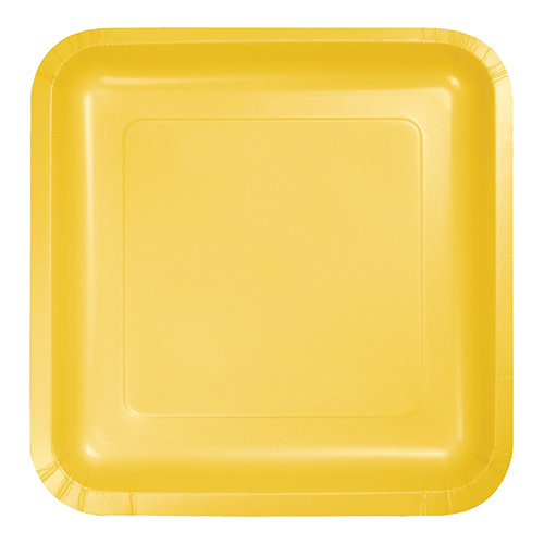 Creative Converting School Bus Yellow - Plates, 7" Square Paper 18ct