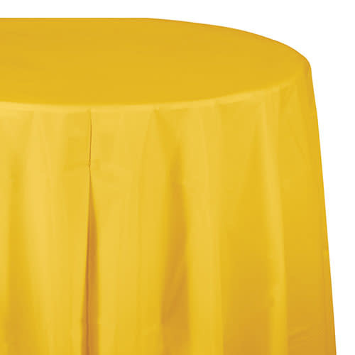 Creative Converting School Bus Yellow - Tablecover, 82" Rnd Plastic