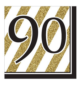 Creative Converting Black & Gold - "90" Napkins, Lunch