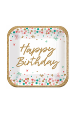 Wish Big Birthday 9" Square Plates