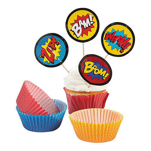 FUN EXPRESS Superhero - Cupcake Liners with Picks 50ct