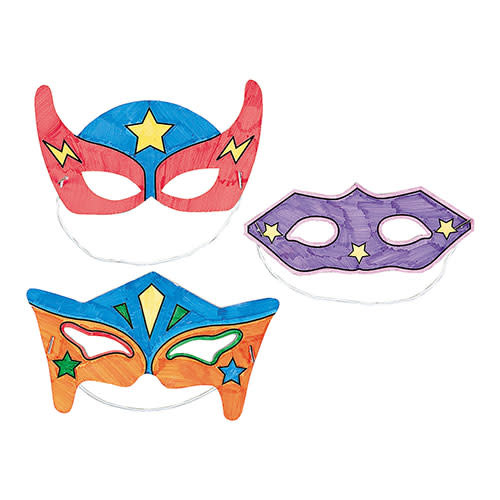 FUN EXPRESS Superhero - Masks, Color Your Own 12ct