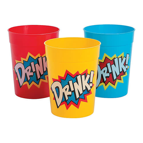 FUN EXPRESS Superhero - Tumblers, Plastic 12ct