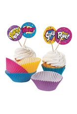 FUN EXPRESS Superhero Girl - Cupcake Wrappers with Picks