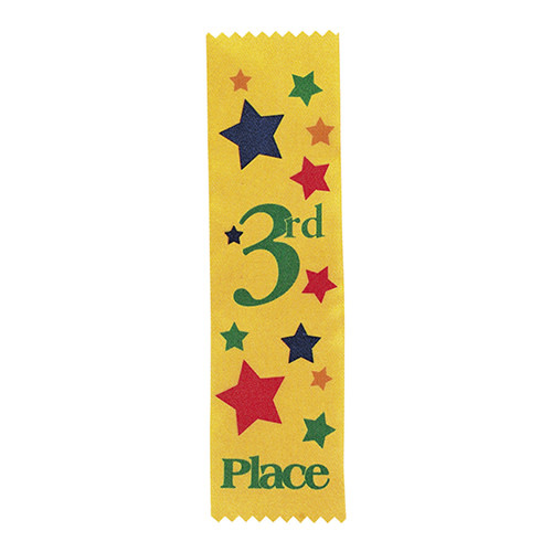 FUN EXPRESS Ribbons, Award - 3rd Place Yellow 12ct