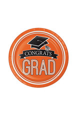 Creative Converting School Colors Graduation 7" Plates - Orange