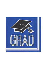 Creative Converting School Colors Graduation Beverage Napkins - Cobalt