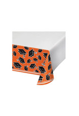 Creative Converting School Colors Graduation Tablecover - 54x102 Orange