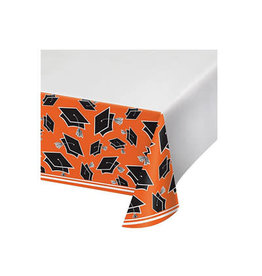 Creative Converting School Colors Graduation Tablecover - 54x102 Orange