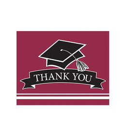 Creative Converting School Colors Graduation Thank You Cards - Burgundy