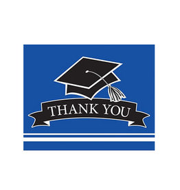 Creative Converting School Colors Graduation Thank You Cards - Cobalt