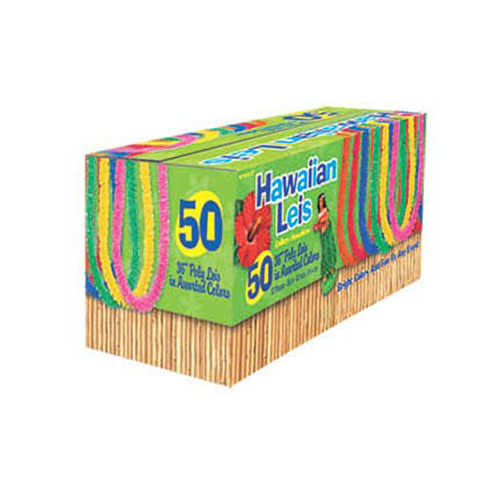 Leis - Boxed Polyester, Asst 50ct