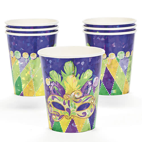 FUN EXPRESS Prismatic Mardi Gras - Cups, 9oz