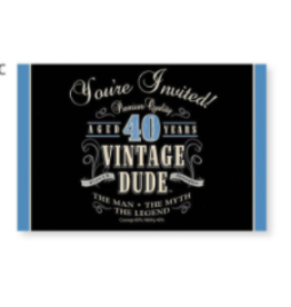 Creative Converting Vintage Dude Invitation - 40th - Discontinued