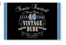 Creative Converting Vintage Dude Invitation - 40th - Discontinued