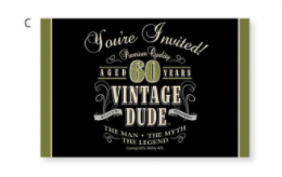 Creative Converting Vintage Dude Invitation - 60th - Discontinued