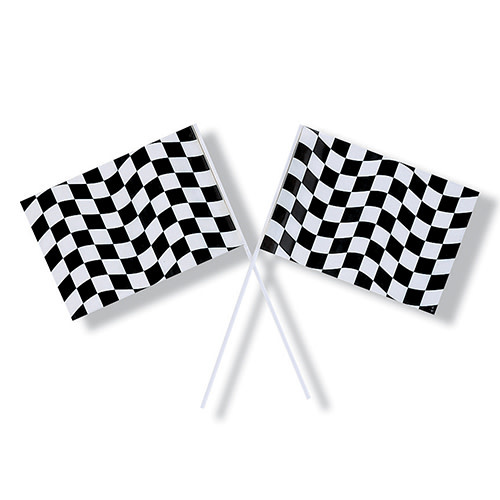 Creative Converting Black & White Check - Flag, Plastic