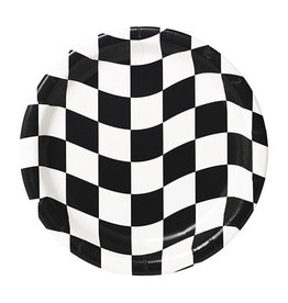 Creative Converting Black & White Check - Plates, 9" Dinner