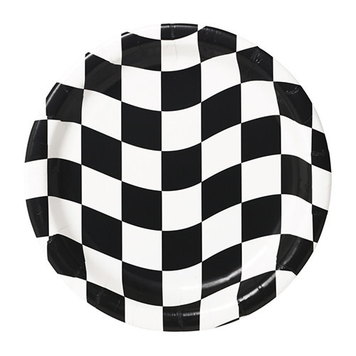 Creative Converting Black & White Check - Plates, 9" Dinner