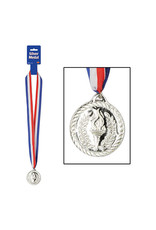 Beistle Medal with Ribbon - Silver