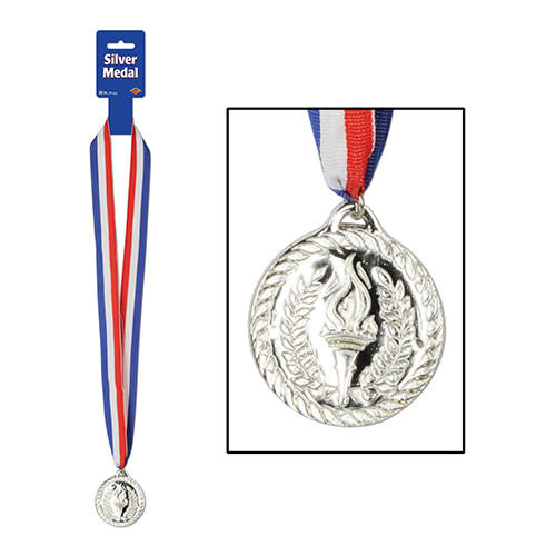 Beistle Medal with Ribbon - Silver