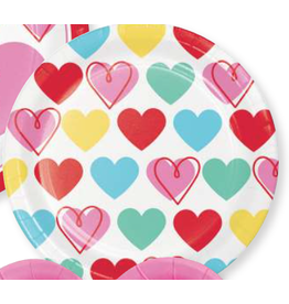 Creative Converting Colorful Hearts - 7" Plates