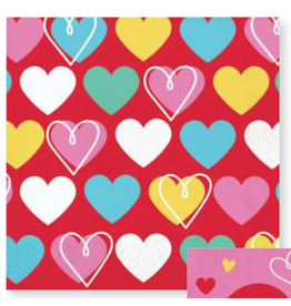 Creative Converting Colorful Hearts -Lunch Napkins
