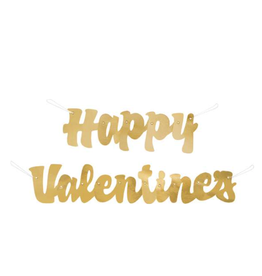 Unique Gold Script Valentines Banner