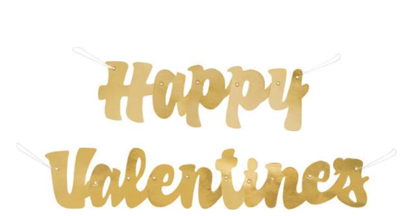 Unique Gold Script Valentines Banner - Discontinued
