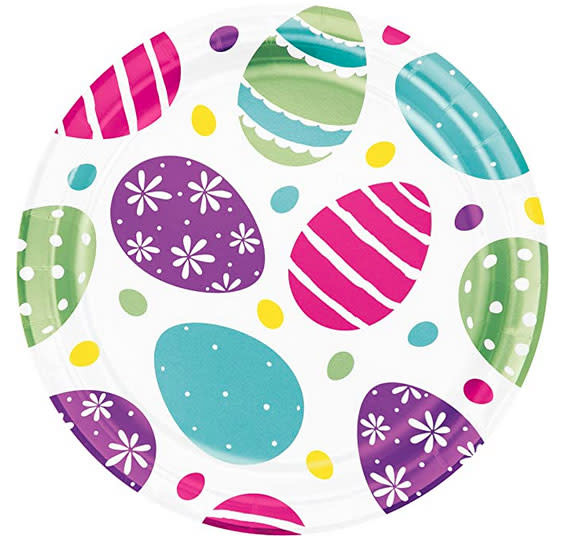 Creative Converting Foil Easter Eggs 7" Plate - 8ct