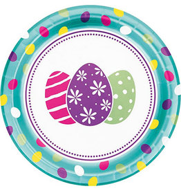 Creative Converting Foil Easter Eggs 9" Plate - 8ct