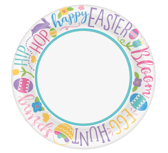 Hoppy Easter Round Plates  7" - 40 ct