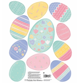 Pastel Easter Eggs Window Decorations