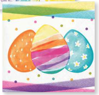 Creative Converting Watercolor Easter Egg - Beverage Napkin