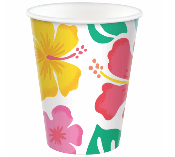 Summer Hibiscus Cups, 9 oz.