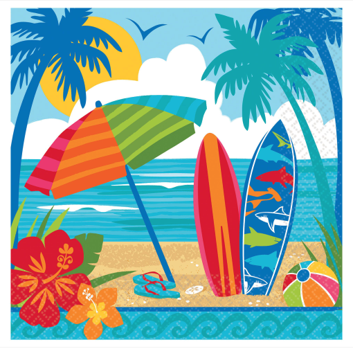 Amscan - Holiday Sun And Surf Beverage Napkins - 36ct