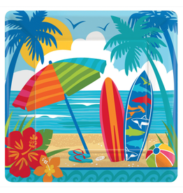 Amscan - Holiday Sun and Surf Square Plates, 10" - 18 ct